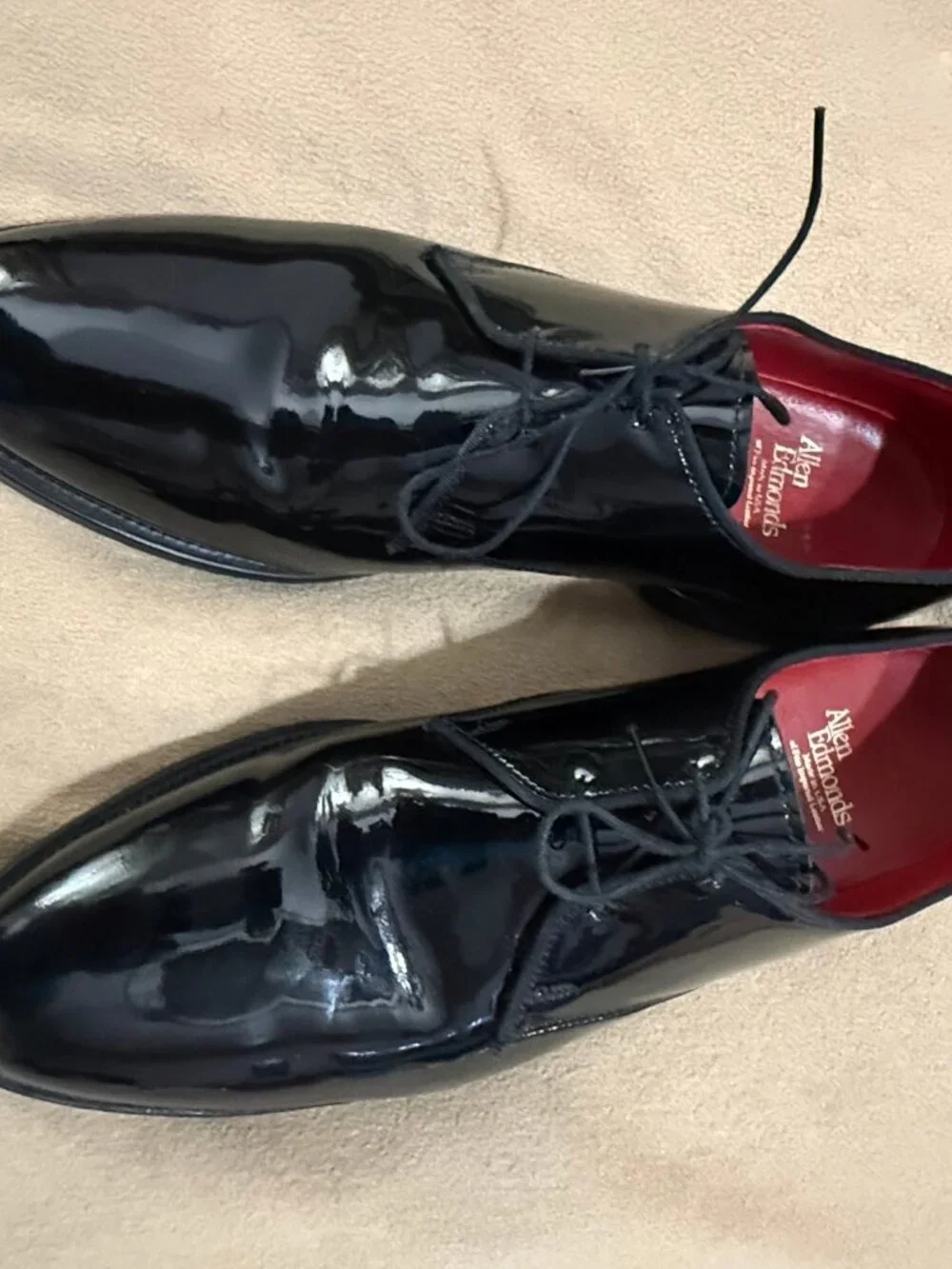 MENS BLACK PATENT LEATHER SHOES SIZE 12
